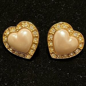 Gold Heart Stud Earrings